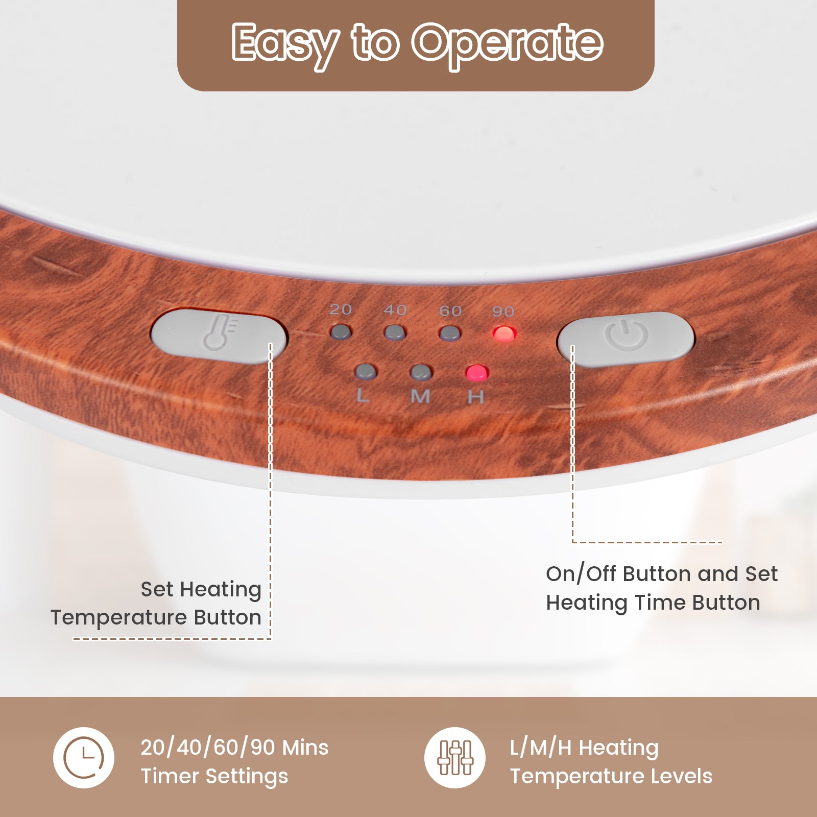 23L大号豪华桶式毛巾架带香盘架-咖啡 23L Large Luxury Bucket-Style Towel Warmer with Fragrant Disc Holder-Coffee