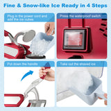 300W商用双刀片带安全开关碎冰机-红色 300W Commercial Ice Crusher with Dual Blades and Safety Switch-Red