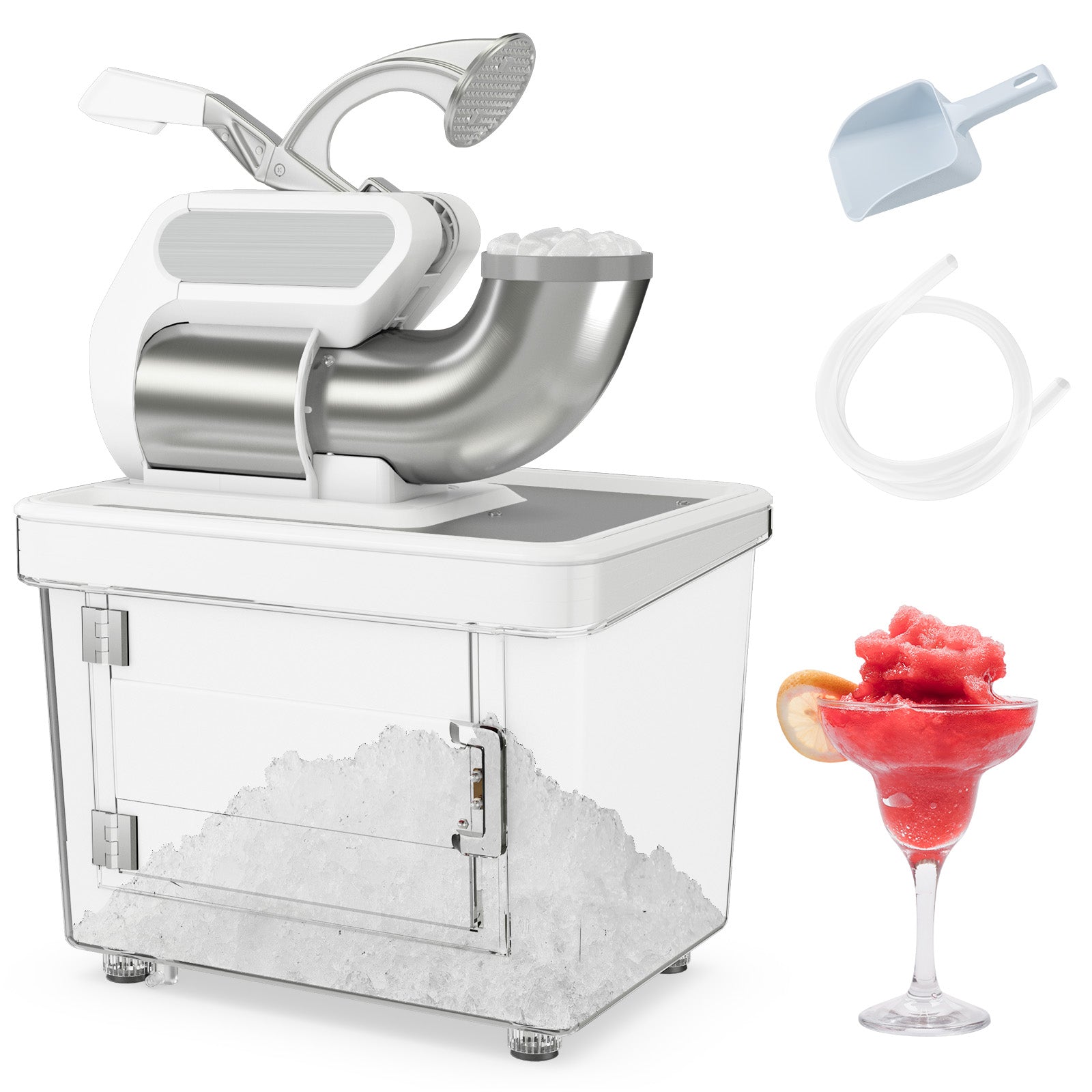 300W 商用双刀片带安全开关碎冰机-白色 300W Commercial Ice Crusher with Dual Blades and Safety Switch-White