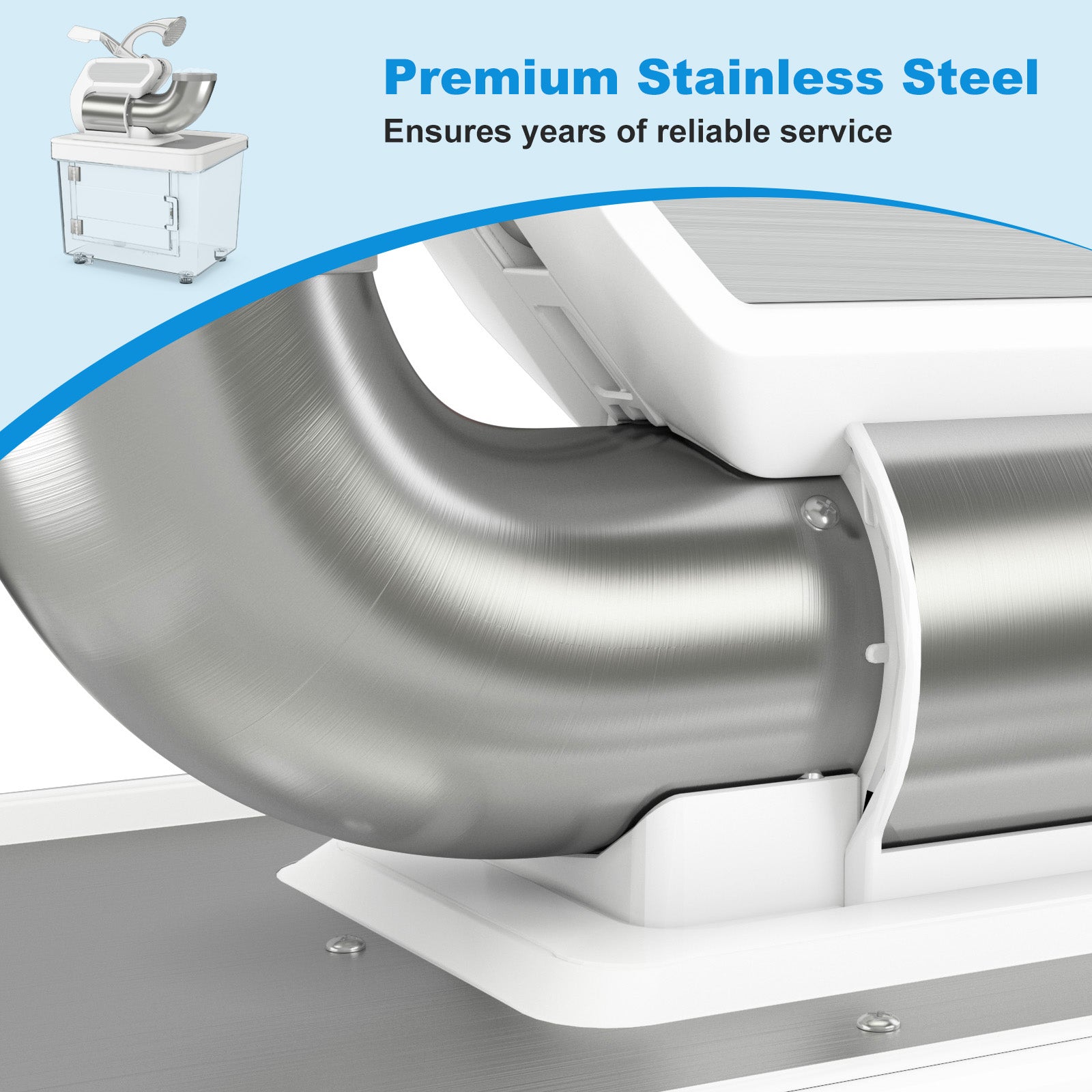 300W 商用双刀片带安全开关碎冰机-白色 300W Commercial Ice Crusher with Dual Blades and Safety Switch-White