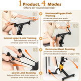 可调阻力折叠踏板健身车-黄色 Folding Pedal Exercise Bike with Adjustable Resistance-Yellow