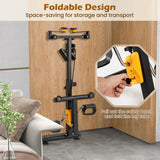 可调阻力折叠踏板健身车-黄色 Folding Pedal Exercise Bike with Adjustable Resistance-Yellow