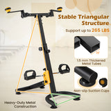 可调阻力折叠踏板健身车-黄色 Folding Pedal Exercise Bike with Adjustable Resistance-Yellow