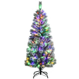 5 英尺预亮铰链圣诞树雪植有 9 种模式遥控灯 5 Feet Pre-Lit Hinged Christmas Tree Snow Flocked with 9 Modes Remote Control Lights