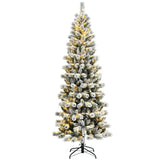 7.5 英尺预亮铰链圣诞树雪植有 9 种模式灯 7.5 Feet Pre-Lit Hinged Christmas Tree Snow Flocked with 9 Modes Lights