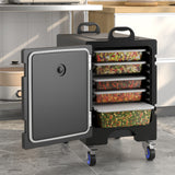 81 夸脱容量端部装载带轮隔热食品盘托架 81 Quart Capacity End-loading Insulated Food Pan Carrier with Wheels