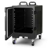 81 夸脱容量端部装载带轮隔热食品盘托架 81 Quart Capacity End-loading Insulated Food Pan Carrier with Wheels