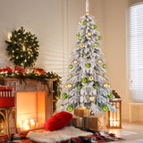 6 英尺人造圣诞树，带 589 个植绒树枝尖端和 48 个圣诞球 6 Feet Artificial Xmas Tree with 589 Flocked Branch Tips and 48 Xmas Balls