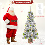 6 英尺人造圣诞树，带 589 个植绒树枝尖端和 48 个圣诞球 6 Feet Artificial Xmas Tree with 589 Flocked Branch Tips and 48 Xmas Balls