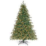 6/7/8 英尺圣诞树，带暖白色 LED 灯和松果 - 7 英尺 6/7/8 Feet Christmas Tree with Warm White LED Lights and Pine Cones-7 ft