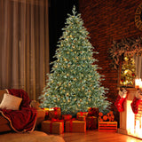 8 英尺圣诞树，带 8 种照明模式和松果 - 8 英尺 8 Feet Christmas Tree with 8 Lighting Modes and Pine Cones-8 ft