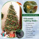 8 英尺圣诞树，带 8 种照明模式和松果 - 8 英尺 8 Feet Christmas Tree with 8 Lighting Modes and Pine Cones-8 ft