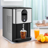 自分配块制冰机台面带软咀嚼颗粒冰块 - 银色 Self Dispensing Nugget Ice Maker Countertop with Soft Chewable Pellet Ice Cubes-Silver