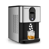 自分配块制冰机台面带软咀嚼颗粒冰块 - 银色 Self Dispensing Nugget Ice Maker Countertop with Soft Chewable Pellet Ice Cubes-Silver