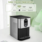 自分配块制冰机台面带软咀嚼颗粒冰块 - 银色 Self Dispensing Nugget Ice Maker Countertop with Soft Chewable Pellet Ice Cubes-Silver