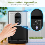 自分配块制冰机台面带软咀嚼颗粒冰块 - 银色 Self Dispensing Nugget Ice Maker Countertop with Soft Chewable Pellet Ice Cubes-Silver