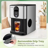 自分配块制冰机台面带软咀嚼颗粒冰块 - 银色 Self Dispensing Nugget Ice Maker Countertop with Soft Chewable Pellet Ice Cubes-Silver