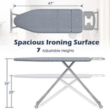 带熨斗架和可拆卸银灰色熨衣板 Ironing Board with Iron Rest and Removable Silver-Gray