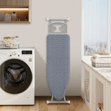 带熨斗架和可拆卸银灰色熨衣板 Ironing Board with Iron Rest and Removable Silver-Gray