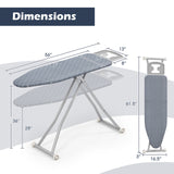 带熨斗架和可拆卸银灰色熨衣板 Ironing Board with Iron Rest and Removable Silver-Gray