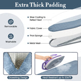 57" x 16.5" 碳钢熨衣台带熨斗架和 7 级高度 - 蓝色 57" x 16.5" Carbon Steel Ironing Table with Iron Rest and 7-Level Height-Blue