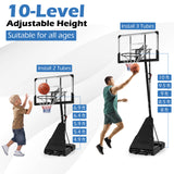 4.9-10 英尺高度可调节便携式篮球框篮球门系统 4.9-10 Feet Height Adjustable Portable Basketball Hoop Basketball Goal System