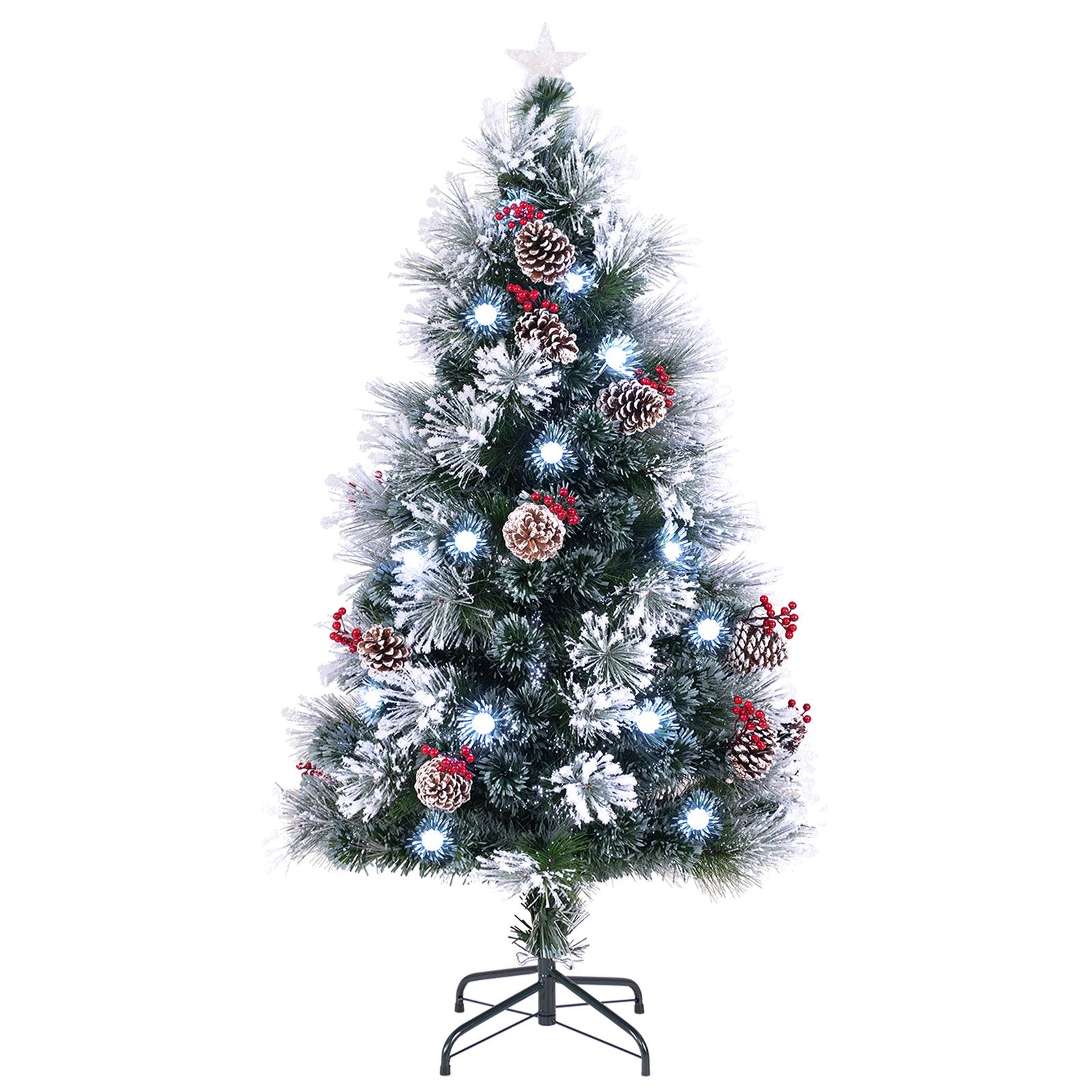 5 英尺植绒圣诞树，带 8 种照明模式 5 FT Flocked Christmas Tree with 8 Lighting Modes