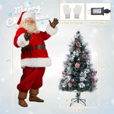 5 英尺植绒圣诞树，带 8 种照明模式 5 FT Flocked Christmas Tree with 8 Lighting Modes