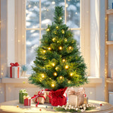 24 英寸迷你预亮圣诞树小桌面杉木圣诞树 24 Inch Mini Pre-Lit Christmas Tree Small Tabletop Fir Xmas Tree
