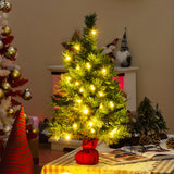 24 英寸迷你预亮圣诞树小桌面杉木圣诞树 24 Inch Mini Pre-Lit Christmas Tree Small Tabletop Fir Xmas Tree