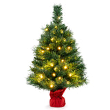 24 英寸迷你预亮圣诞树小桌面杉木圣诞树 24 Inch Mini Pre-Lit Christmas Tree Small Tabletop Fir Xmas Tree