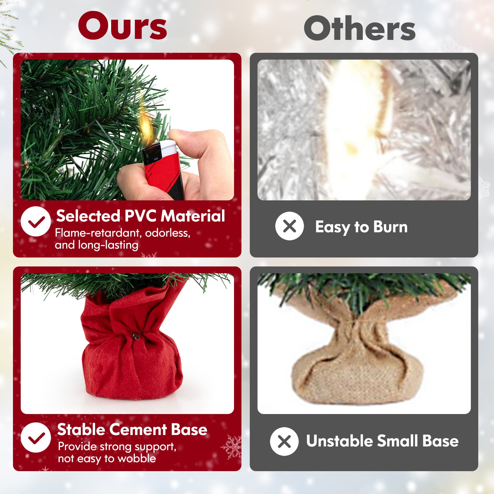 24 英寸迷你预亮圣诞树小桌面杉木圣诞树 24 Inch Mini Pre-Lit Christmas Tree Small Tabletop Fir Xmas Tree