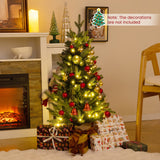 3 英尺迷你预亮人造圣诞树桌面圣诞树，带粗麻布底座 3 Feet Mini Pre-Lit Artificial Christmas Tree Tabletop Xmas Tree with Burlap Base