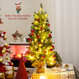 3 英尺迷你预亮人造圣诞树桌面圣诞树，带粗麻布底座 3 Feet Mini Pre-Lit Artificial Christmas Tree Tabletop Xmas Tree with Burlap Base