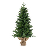 3 英尺迷你预亮人造圣诞树桌面圣诞树，带粗麻布底座 3 Feet Mini Pre-Lit Artificial Christmas Tree Tabletop Xmas Tree with Burlap Base