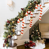 3 件预亮拐杖糖，带 75 个 LED 灯和地桩 3 Pieces Pre-Lit Candy Canes with 75 LED Lights and Ground Stakes