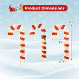 3 件预亮拐杖糖，带 75 个 LED 灯和地桩 3 Pieces Pre-Lit Candy Canes with 75 LED Lights and Ground Stakes