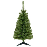 36英寸不发光人造圣诞迷你树带塑料支架-绿色 36 Inch Unlit Artificial Christmas Mini Tree with Plastic Stand-Green
