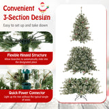 6/7.5/9 英尺人造圣诞树预亮铰链节日树，带 360° 快速电源连接器 - 7.5 英尺 6/7.5/9 FT Artificial Christmas Tree Pre-Lit Hinged Holiday Tree with 360Â° Quick Power Connector-7.5ft