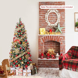 带松果和红色浆果的预亮人造铅笔圣诞树 - 5 英尺 Pre-lit Artificial Pencil Christmas Tree with Pine Cones and Red Berries-5 ft