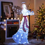 5 英尺圣诞灯天使，配有竖琴和 120 盏冷白 LED 灯 5 ft Christmas Lighted Angel with Harp and 120 Cold White LED Lights