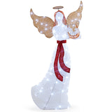 5 英尺圣诞灯天使，配有竖琴和 120 盏冷白 LED 灯 5 ft Christmas Lighted Angel with Harp and 120 Cold White LED Lights