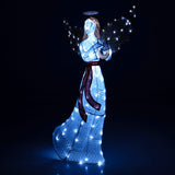 5 英尺圣诞灯天使，配有竖琴和 120 盏冷白 LED 灯 5 ft Christmas Lighted Angel with Harp and 120 Cold White LED Lights