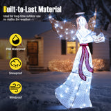 5 英尺圣诞灯天使，配有竖琴和 120 盏冷白 LED 灯 5 ft Christmas Lighted Angel with Harp and 120 Cold White LED Lights