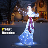 5 英尺圣诞灯天使，配有竖琴和 120 盏冷白 LED 灯 5 ft Christmas Lighted Angel with Harp and 120 Cold White LED Lights