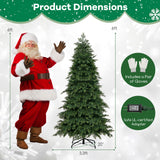 6/7.5 英尺预亮人造圣诞树，具有 11 种模式和金属支架 - 6 英尺 6/7.5 Feet Pre-Lit Artificial Christmas Tree with 11 Modes and Metal Stand-6 ft