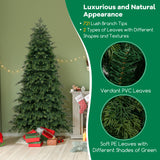 6/7.5 英尺预亮人造圣诞树，具有 11 种模式和金属支架 - 6 英尺 6/7.5 Feet Pre-Lit Artificial Christmas Tree with 11 Modes and Metal Stand-6 ft