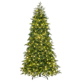 6/7.5 英尺预亮人造圣诞树，具有 11 种模式和金属支架 - 6 英尺 6/7.5 Feet Pre-Lit Artificial Christmas Tree with 11 Modes and Metal Stand-6 ft