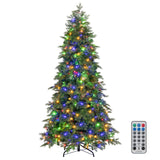 6/7.5 英尺预亮人造圣诞树，具有 11 种模式和金属支架 - 6 英尺 6/7.5 Feet Pre-Lit Artificial Christmas Tree with 11 Modes and Metal Stand-6 ft