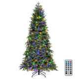 6/7.5 英尺预亮人造圣诞树，带 11 种模式和金属支架 - 7.5 英尺 6/7.5 Feet Pre-Lit Artificial Christmas Tree with 11 Modes and Metal Stand-7.5ft